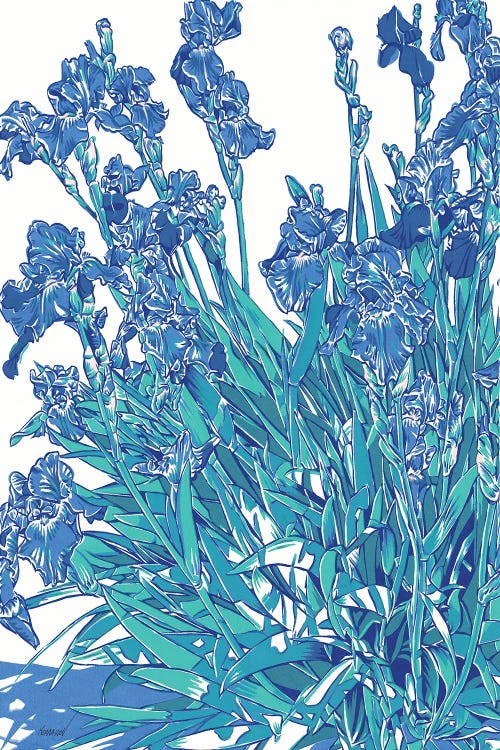 Blue Irises by Vitali Komarov wall art