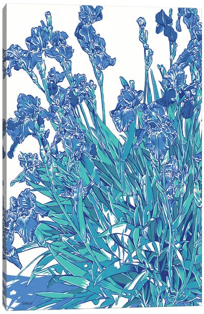 Blue Irises Canvas Art Print - Vitali Komarov