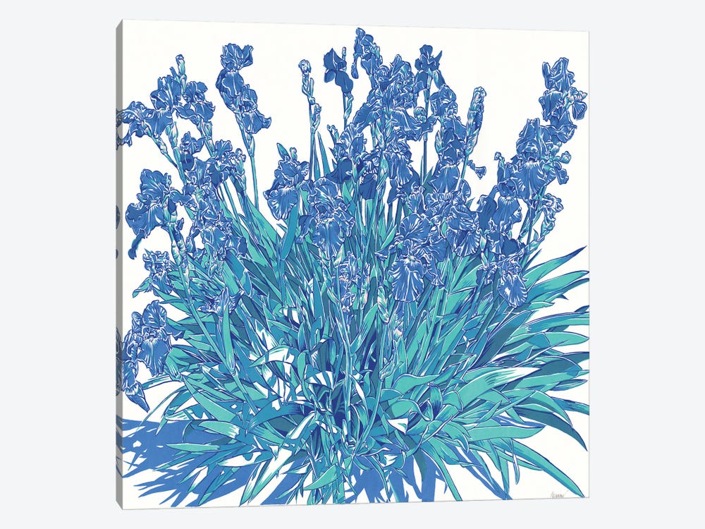 Blue Iris Flowers by Vitali Komarov 1-piece Canvas Print