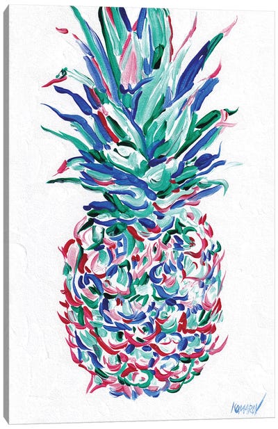 Colorful Pineapple Canvas Art Print - Pineapple Art