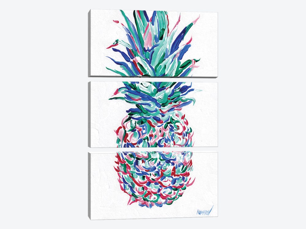 Colorful Pineapple by Vitali Komarov 3-piece Canvas Artwork