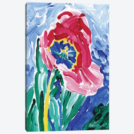 Tulip On Blue Canvas Print #VTK465} by Vitali Komarov Canvas Print
