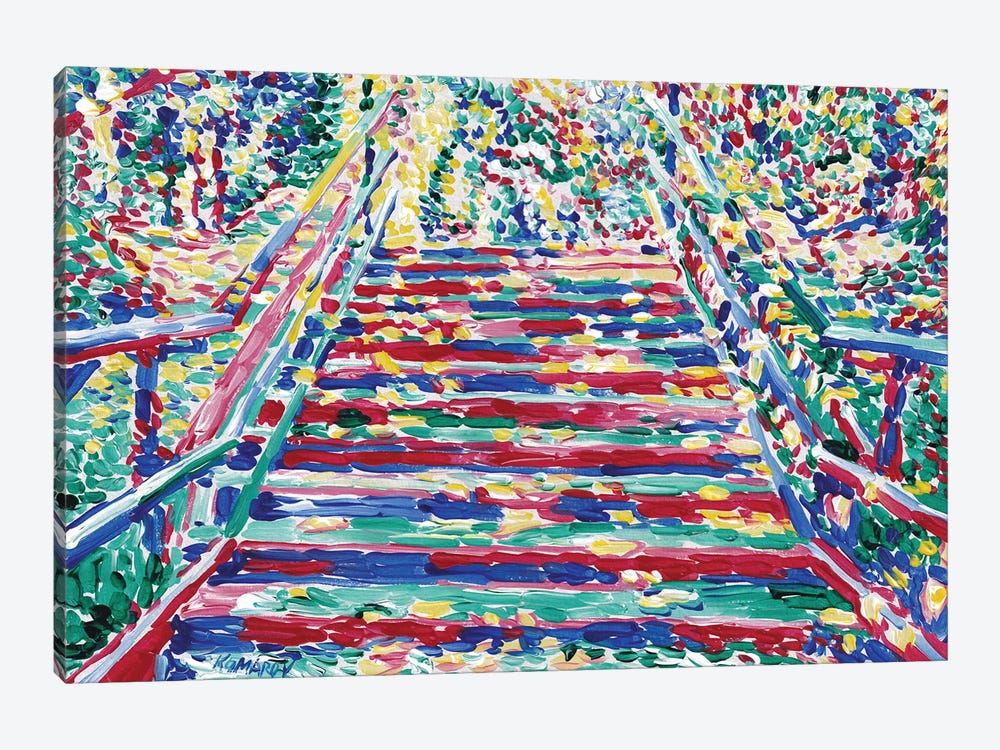 Sunlit Stairway by Vitali Komarov 1-piece Canvas Artwork