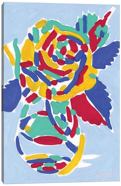 Vase With Rose Canvas Art Print - Vitali Komarov