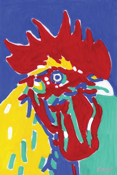 Colorful Rooster by Vitali Komarov framed wall art