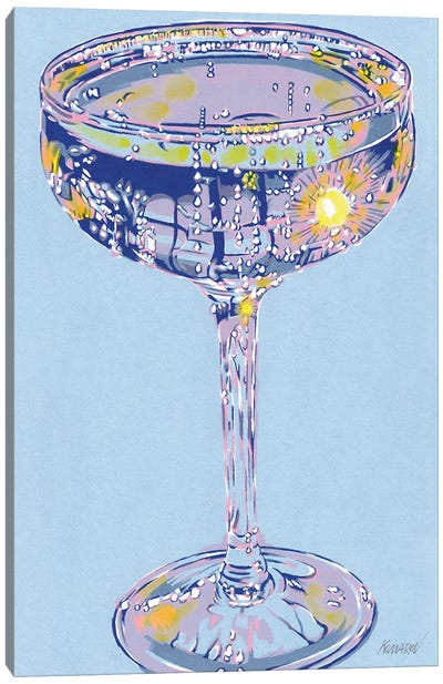 Glass Of Champagne Canvas Art Print - Pop Art for Kitchen