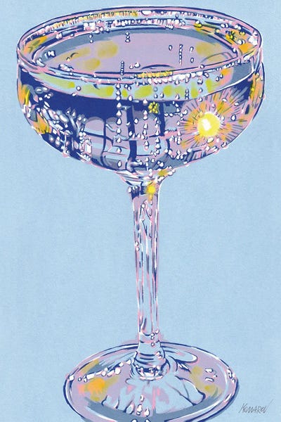 Pop Art Kitchen: Glass Of Champagne by Vitali Komarov