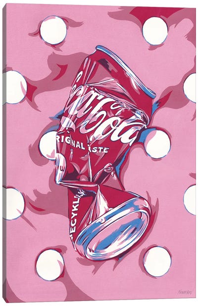 Cola Can Canvas Art Print - Preppy Pop Art
