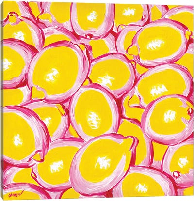 Pop Art Lemons Canvas Art Print - Foodie