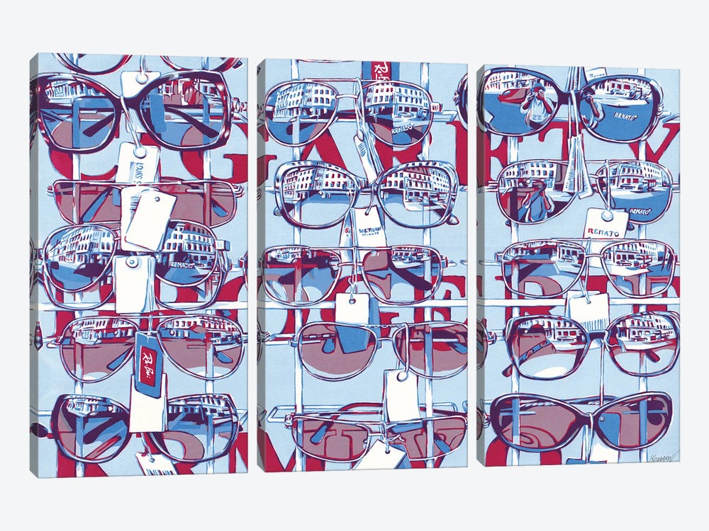 Eyeglasses by Vitali Komarov 3-piece Canvas Art Print