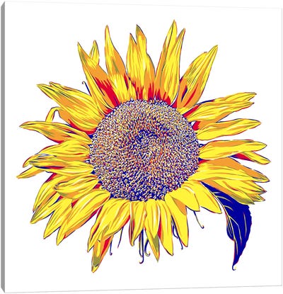 Yellow Sunflower Canvas Art Print - Vitali Komarov