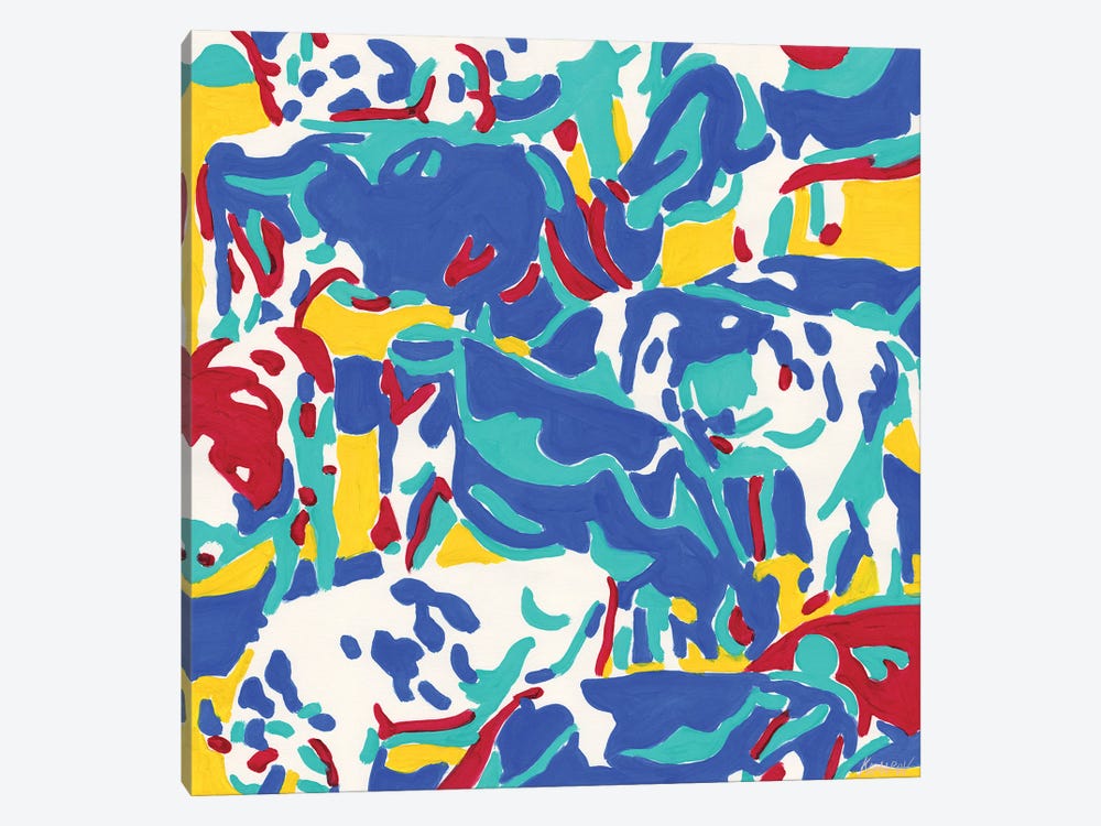 Colorful Herd Of Cows by Vitali Komarov 1-piece Canvas Art Print