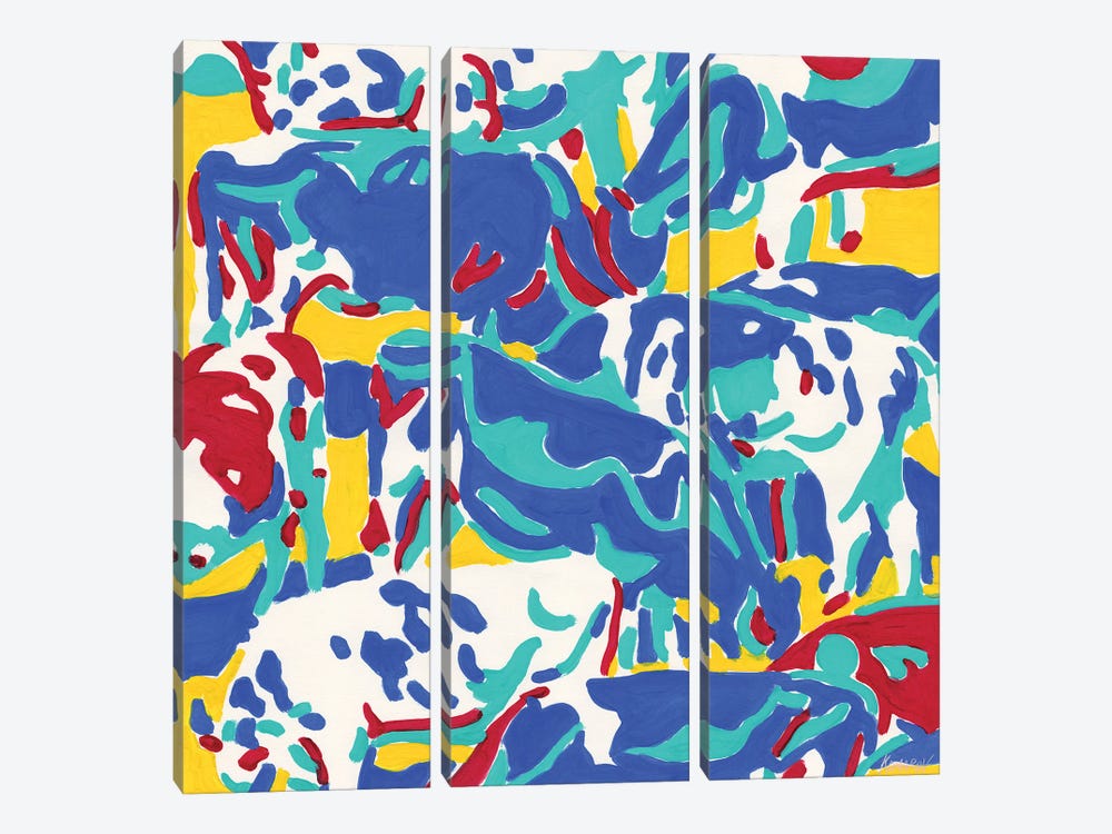 Colorful Herd Of Cows by Vitali Komarov 3-piece Art Print