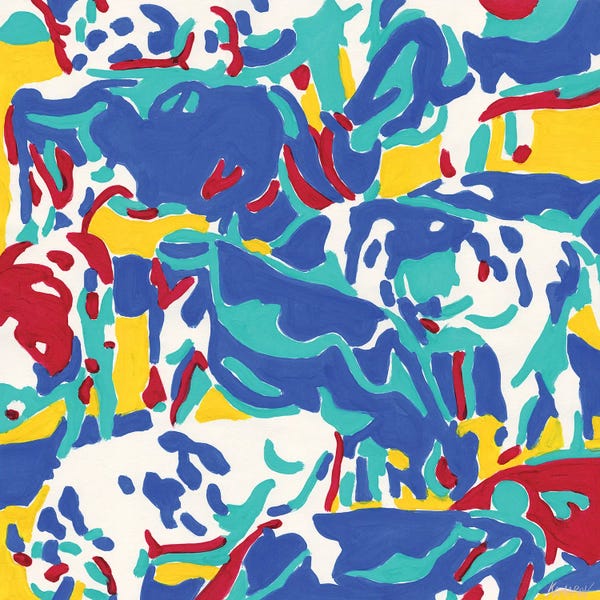 Artists Like Matisse: Colorful Herd Of Cows by Vitali Komarov