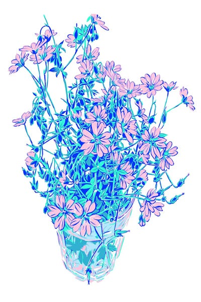 Pink Flowers by Vitali Komarov framed wall art