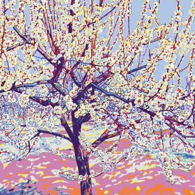 Blossoming Spring Orchard by Vitali Komarov framed wall art