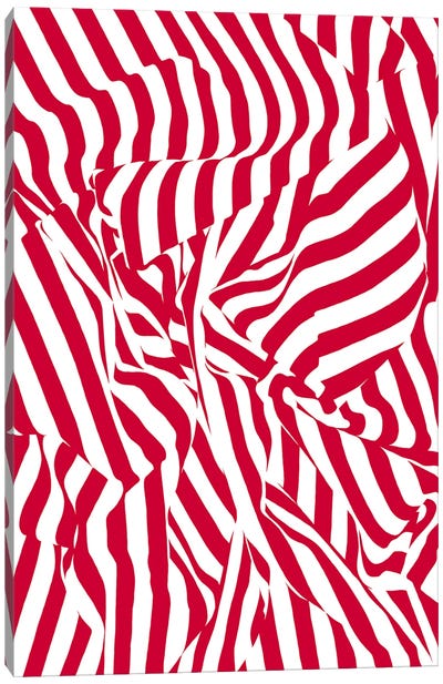 Red Stripes Canvas Art Print - Stripe Patterns