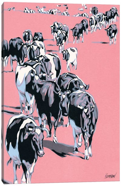 Herd Of Cows Canvas Art Print - Vitali Komarov