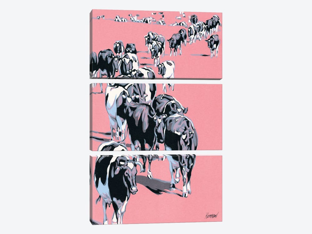 Herd Of Cows by Vitali Komarov 3-piece Canvas Print