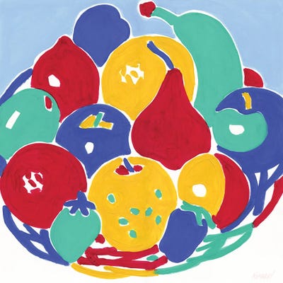 Basket With Fruits by Vitali Komarov framed canvas print