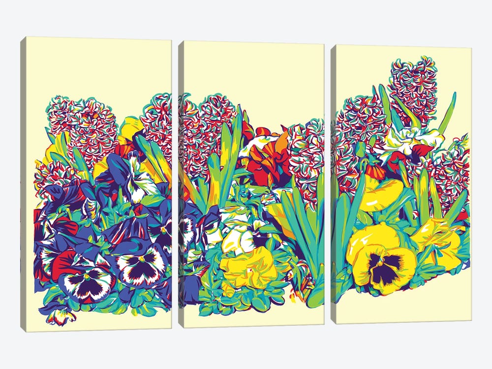 Spring Flower Bed II by Vitali Komarov 3-piece Art Print