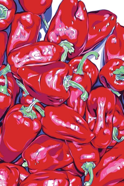 Peppers: Red Paprikas by Vitali Komarov
