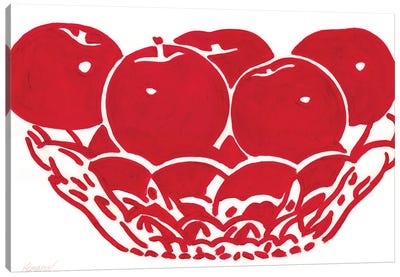 Vase With Apples Canvas Art Print - Vitali Komarov