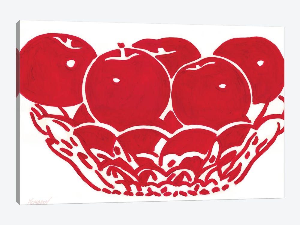 Vase With Apples by Vitali Komarov 1-piece Art Print