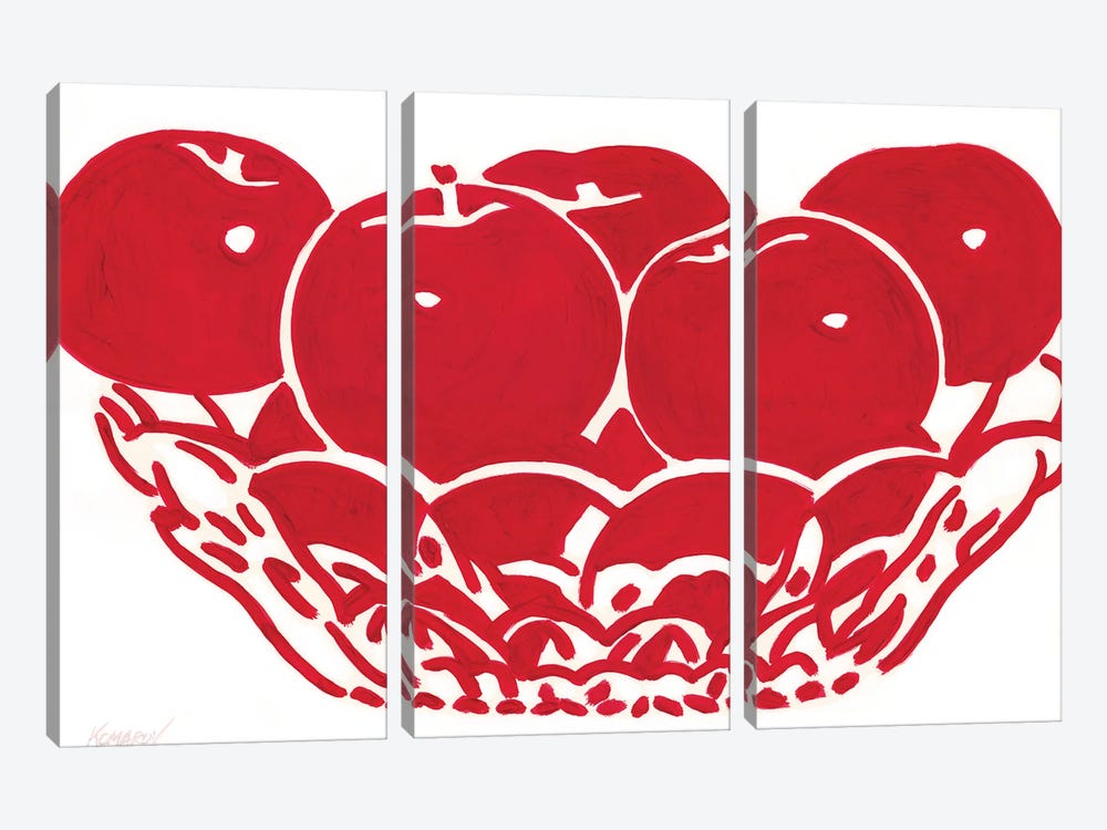 Vase With Apples by Vitali Komarov 3-piece Canvas Print