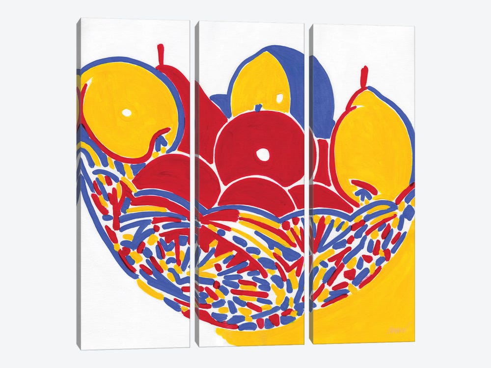 Vase With Fruits by Vitali Komarov 3-piece Canvas Artwork
