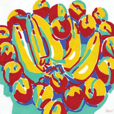 Bananas And Apricots by Vitali Komarov framed wall art