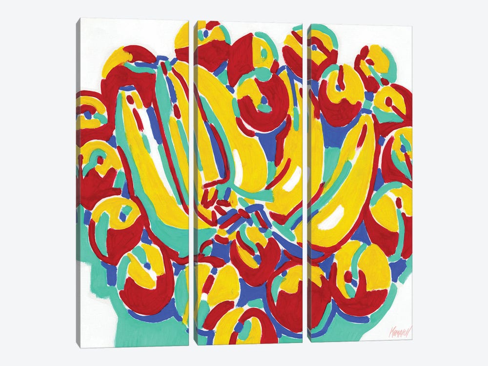 Bananas And Apricots by Vitali Komarov 3-piece Canvas Artwork
