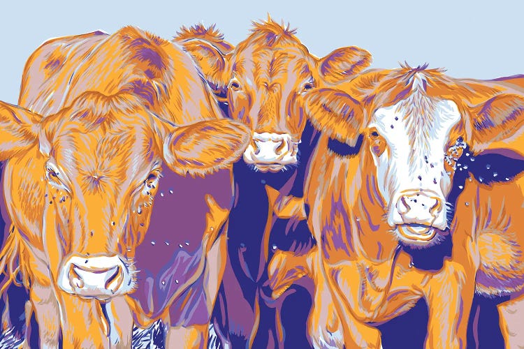 Red Cows by Vitali Komarov wall art