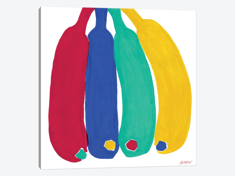 Colorful Bananas by Vitali Komarov 1-piece Canvas Art Print