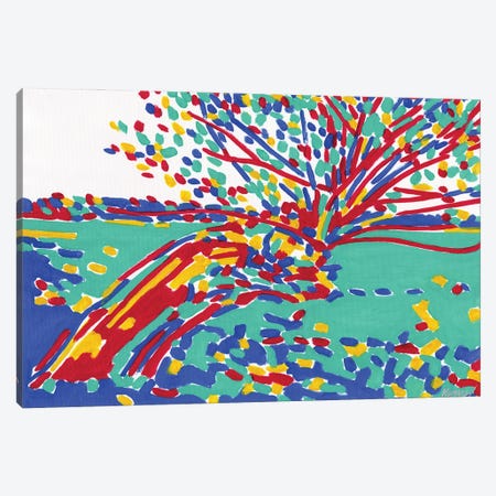 Weeping Willow In The Field Canvas Print #VTK76} by Vitali Komarov Canvas Wall Art