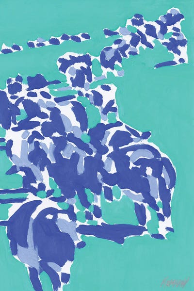 Grazing Cows by Vitali Komarov framed wall art