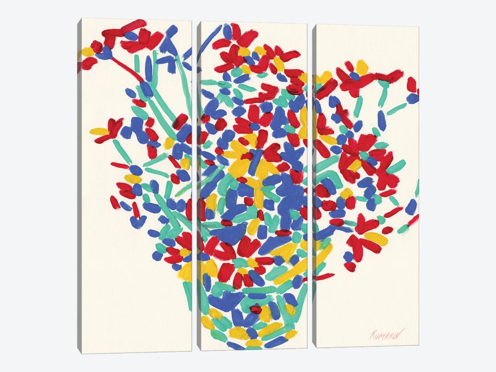 Colorful Bouquet by Vitali Komarov 3-piece Canvas Wall Art