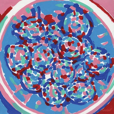 Plate With Plums Still Life by Vitali Komarov framed wall art