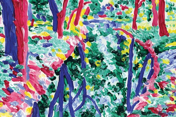 Artists Like Matisse: Trees Reflection In The River by Vitali Komarov
