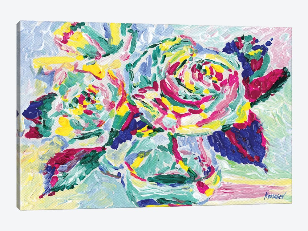Yellow Roses Bouquet by Vitali Komarov 1-piece Canvas Print