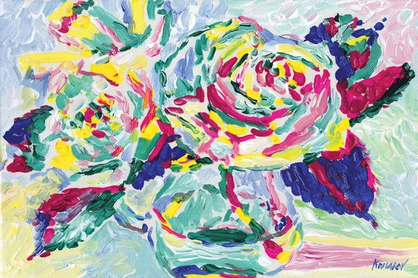 Homage To The Fauves: Yellow Roses Bouquet by Vitali Komarov