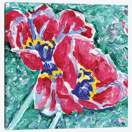 Red Tulips Canvas Print #VTK93} by Vitali Komarov Canvas Art Print