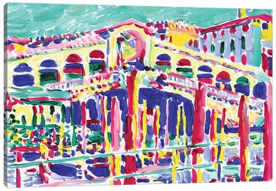 Rialto Bridge In Venice Canvas Art Print - Rialto Bridge