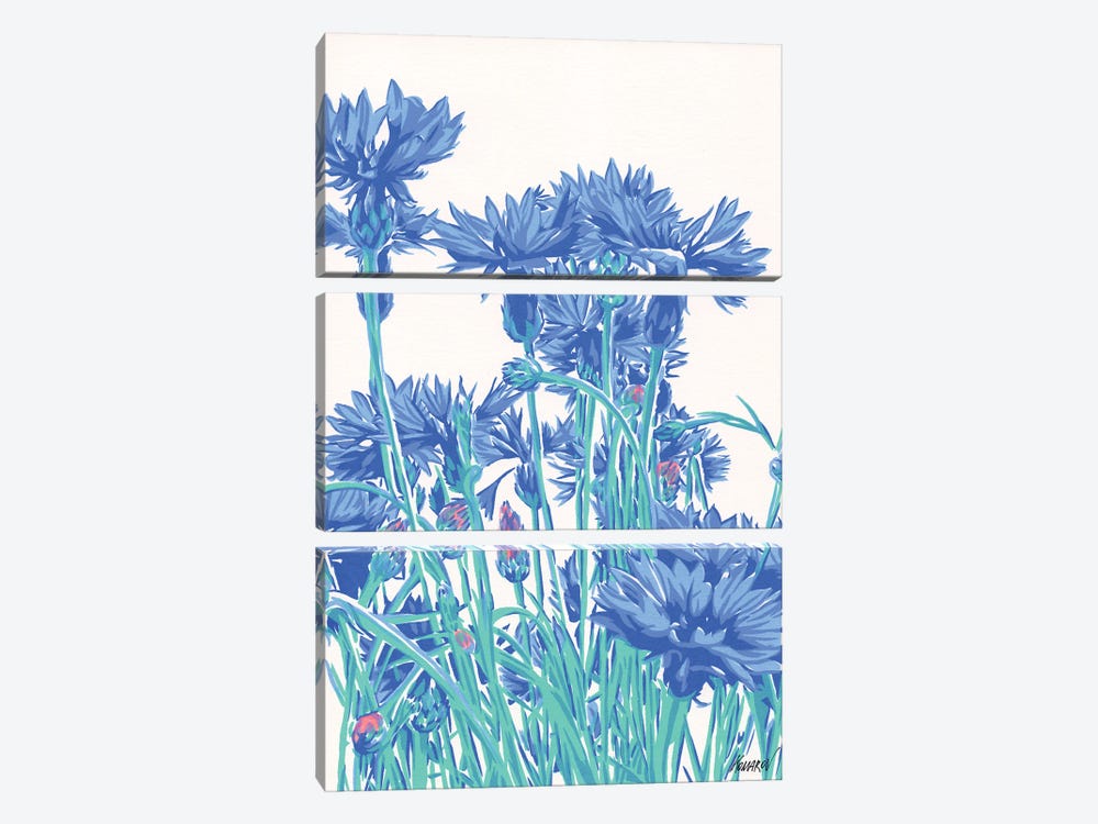 Cornflowers by Vitali Komarov 3-piece Canvas Art Print