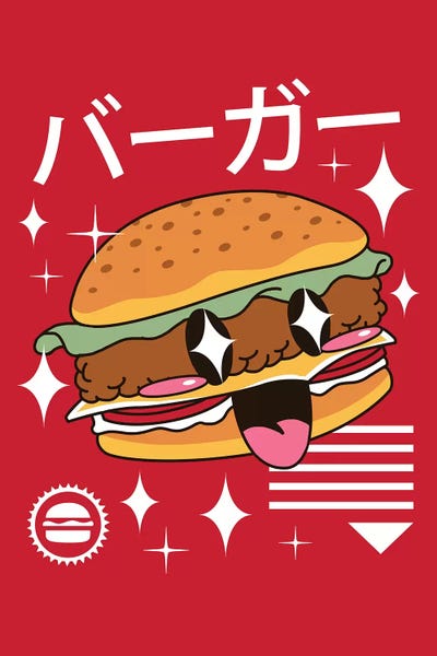 Kawaii Burger by Vincent Trinidad canvas print