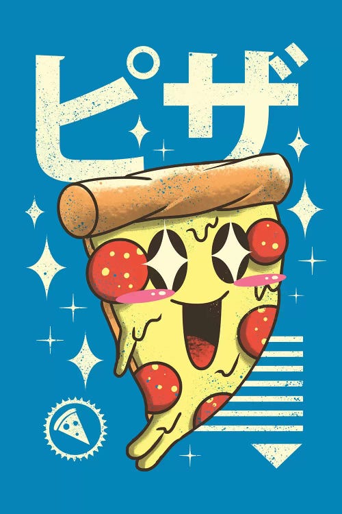 Kawaii Pizza by Vincent Trinidad wall art