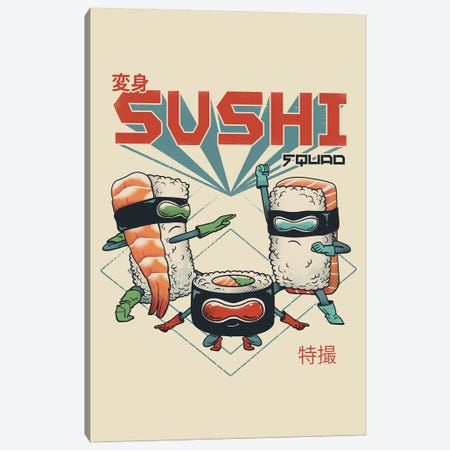 New Sushi Squad Canvas Print #VTR35} by Vincent Trinidad Canvas Print