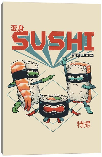 New Sushi Squad Canvas Art Print - Asian Cuisine Art