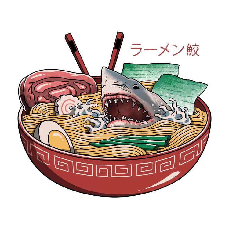 Ramen Shark by Vincent Trinidad wall art