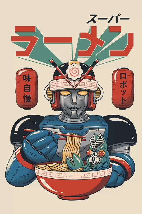 Super Ramen Bot by Vincent Trinidad wall art
